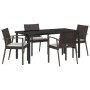 Conjunto de Comedor de Jardín 5 pcs Marrón y Negro en Sillas de jardín | Comprar online en Foru.es