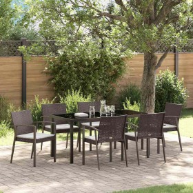 Conjunto de Comedor de Jardín 7 pcs Marrón y Negro en Sillas de jardín | Comprar online en Foru.es