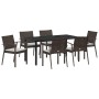 Conjunto de Comedor de Jardín 7 pcs Marrón y Negro en Sillas de jardín | Comprar online en Foru.es