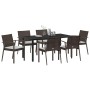 Conjunto de Comedor de Jardín 7 pcs Marrón y Negro en Sillas de jardín | Comprar online en Foru.es