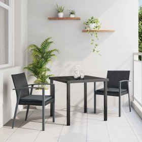 Conjunto de Comedor de Jardín 3 pcs Negro y Gris en Sillas de jardín | Comprar online en Foru.es