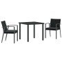 Conjunto de Comedor de Jardín 3 pcs Negro y Gris en Sillas de jardín | Comprar online en Foru.es