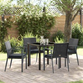 Conjunto de Comedor de Jardín 5 pcs Negro y Gris en Sillas de jardín | Comprar online en Foru.es