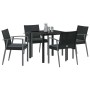 Conjunto de Comedor de Jardín 5 pcs Negro y Gris en Sillas de jardín | Comprar online en Foru.es