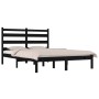 Estructura de cama de madera maciza de pino negra 200x200 cm de vidaXL, Camas y somieres - Ref: Foro24-3103672, Precio: 156,7...