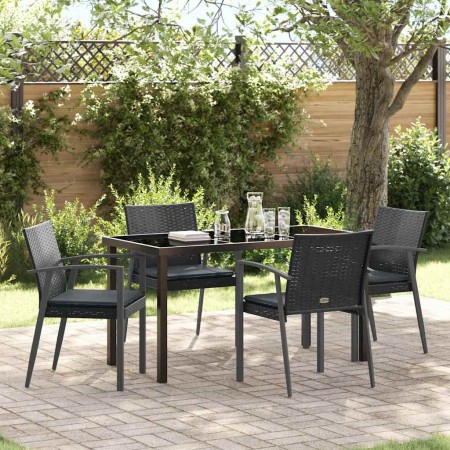 Conjunto de Comedor de Jardín 5 pcs Negro y Gris en Sillas de jardín | Comprar online en Foru.es