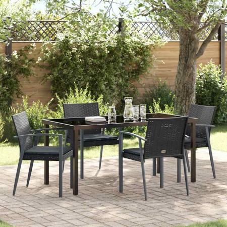 Conjunto de Comedor de Jardín 5 pcs Negro y Gris en Sillas de jardín | Comprar online en Foru.es