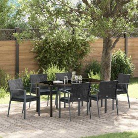 Conjunto de Comedor de Jardín 7 pcs Negro y Gris en Sillas de jardín | Comprar online en Foru.es