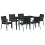 Conjunto de Comedor de Jardín 7 pcs Negro y Gris en Sillas de jardín | Comprar online en Foru.es