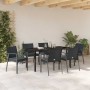 Conjunto de Comedor de Jardín 7 pcs Negro y Gris en Sillas de jardín | Comprar online en Foru.es