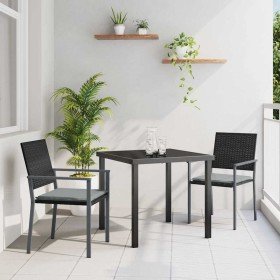 Conjunto de Comedor de Jardín 3 pcs Negro Poliratán en Sillas de jardín | Comprar online en Foru.es