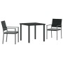 Conjunto de Comedor de Jardín 3 pcs Negro Poliratán en Sillas de jardín | Comprar online en Foru.es