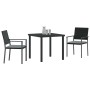 Conjunto de Comedor de Jardín 3 pcs Negro Poliratán en Sillas de jardín | Comprar online en Foru.es