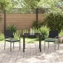 Conjunto de Comedor de Jardín 3 pcs Negro Poliratán en Sillas de jardín | Comprar online en Foru.es