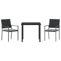 Conjunto de Comedor de Jardín 3 pcs Negro Poliratán en Sillas de jardín | Comprar online en Foru.es
