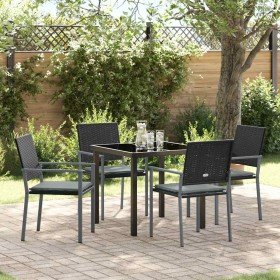 Conjunto de Comedor de Jardín 5 pcs Negro y Gris Claro en Sillas de jardín | Comprar online en Foru.es