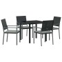 Conjunto de Comedor de Jardín 5 pcs Negro y Gris Claro en Sillas de jardín | Comprar online en Foru.es