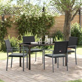 Conjunto de Comedor de Jardín 5 pcs Negro y Gris Claro en Sillas de jardín | Comprar online en Foru.es