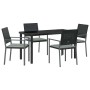 Conjunto de Comedor de Jardín 5 pcs Negro y Gris Claro en Sillas de jardín | Comprar online en Foru.es