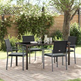 Conjunto de Comedor de Jardín 5 pcs Negro y Gris Claro en Sillas de jardín | Comprar online en Foru.es