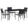 Conjunto de Comedor de Jardín 5 pcs Negro y Gris Claro en Sillas de jardín | Comprar online en Foru.es