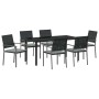 Conjunto de Comedor de Jardín 7 pcs Negro y Gris Claro en Sillas de jardín | Comprar online en Foru.es