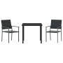 Conjunto de Comedor de Jardín 3 pcs Negro Poliratán en Sillas de jardín | Comprar online en Foru.es