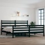 Estructura de cama de madera maciza de pino negra 200x200 cm de vidaXL, Camas y somieres - Ref: Foro24-3103737, Precio: 169,6...