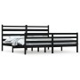 Estructura de cama de madera maciza de pino negra 200x200 cm de vidaXL, Camas y somieres - Ref: Foro24-3103737, Precio: 169,6...