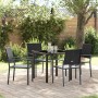 Conjunto de Comedor de Jardín 5 pcs Negro Ratán sintético en Sillas de jardín | Comprar online en Foru.es