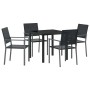 Conjunto de Comedor de Jardín 5 pcs Negro Ratán sintético en Sillas de jardín | Comprar online en Foru.es