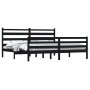 Estructura de cama de madera maciza de pino negra 200x200 cm de vidaXL, Camas y somieres - Ref: Foro24-3103737, Precio: 169,6...