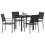 Conjunto de Comedor de Jardín 5 pcs Negro Ratán sintético en Sillas de jardín | Comprar online en Foru.es