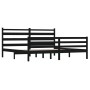 Estructura de cama de madera maciza de pino negra 200x200 cm de vidaXL, Camas y somieres - Ref: Foro24-3103737, Precio: 169,6...