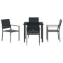 Conjunto de Comedor de Jardín 5 pcs Negro Ratán sintético en Sillas de jardín | Comprar online en Foru.es