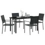 Conjunto de Comedor de Jardín 5 pcs Negro Ratán sintético en Sillas de jardín | Comprar online en Foru.es