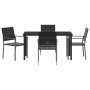 Conjunto de Comedor de Jardín 5 pcs Negro Ratán sintético en Sillas de jardín | Comprar online en Foru.es