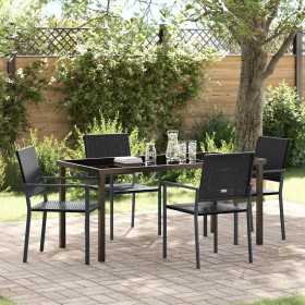 Conjunto de Comedor de Jardín 5 pcs Negro Ratán sintético en Sillas de jardín | Comprar online en Foru.es