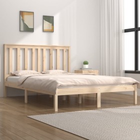 Estructura de cama madera maciza de pino 120x200 cm de vidaXL, Camas y somieres - Ref: Foro24-3103838, Precio: 111,42 €, Desc...
