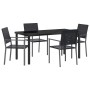 Conjunto de Comedor de Jardín 5 pcs Negro Ratán sintético en Sillas de jardín | Comprar online en Foru.es
