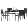 Conjunto de Comedor de Jardín 5 pcs Negro Ratán sintético en Sillas de jardín | Comprar online en Foru.es