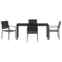 Conjunto de Comedor de Jardín 5 pcs Negro Ratán sintético en Sillas de jardín | Comprar online en Foru.es