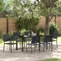 Conjunto de Comedor de Jardín 7 pcs Negro Ratán sintético en Sillas de jardín | Comprar online en Foru.es