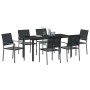 Conjunto de Comedor de Jardín 7 pcs Negro Ratán sintético en Sillas de jardín | Comprar online en Foru.es