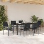 Conjunto de Comedor de Jardín 7 pcs Negro Ratán sintético en Sillas de jardín | Comprar online en Foru.es
