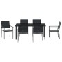 Conjunto de Comedor de Jardín 7 pcs Negro Ratán sintético en Sillas de jardín | Comprar online en Foru.es