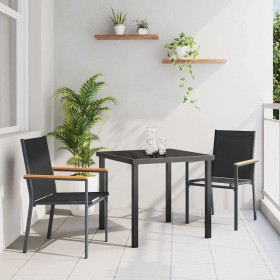 Conjunto de Comedor de Jardín 3 pcs Negro en Sillas de jardín | Comprar online en Foru.es