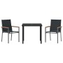 Conjunto de Comedor de Jardín 3 pcs Negro en Sillas de jardín | Comprar online en Foru.es