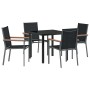 Conjunto de Comedor de Jardín 5 pcs Negro en Sillas de jardín | Comprar online en Foru.es