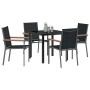 Conjunto de Comedor de Jardín 5 pcs Negro en Sillas de jardín | Comprar online en Foru.es